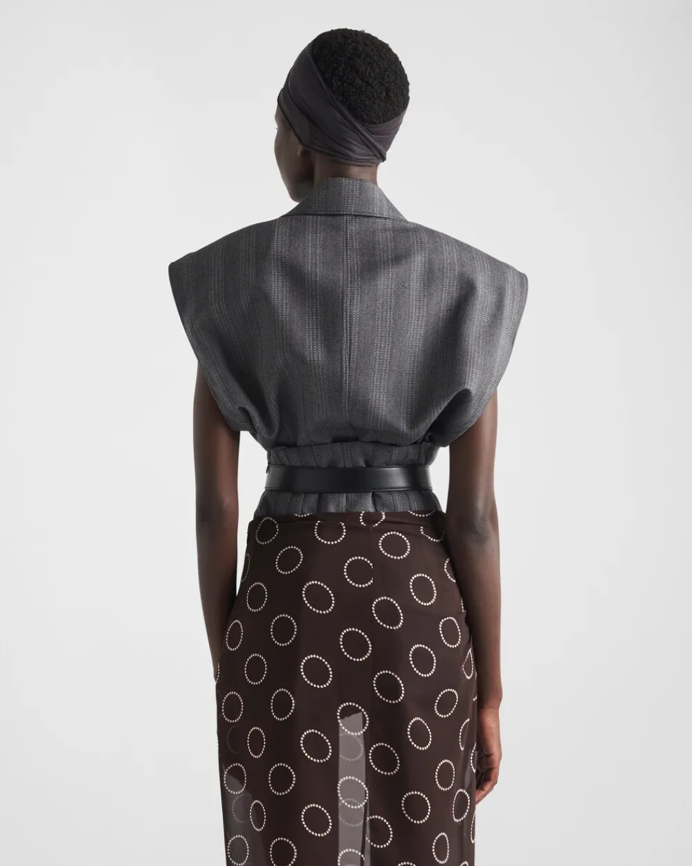 Mujer Prada CHAQUETAS Y ABRIGOS^Chaleco De Botonadura Simple De Lana Con Raya Diplomática