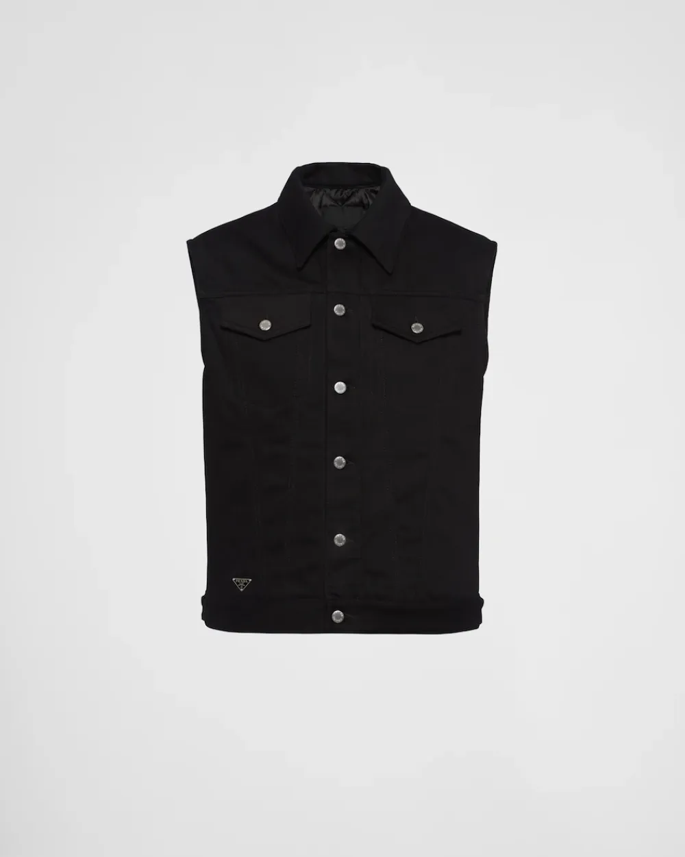 Hombre Prada TEJIDO VAQUERO^Chaleco De Bull Denim