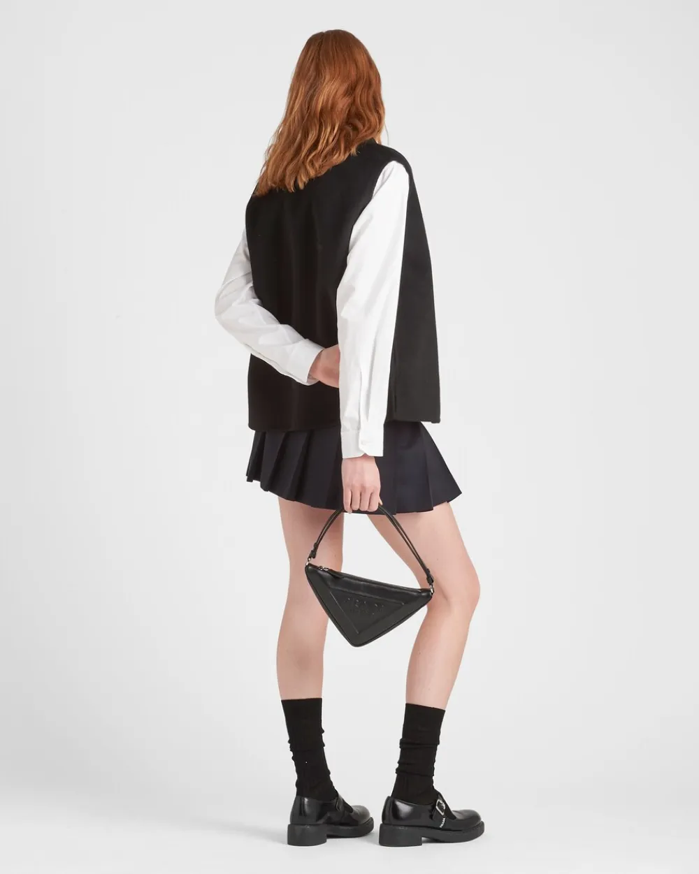 Mujer Prada CHAQUETAS Y ABRIGOS^Chaleco De Cashgora Con Cruzado Simple