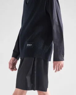 Hombre Prada TEJIDOS DE PUNTO^Chaleco De Lana Y Punto De Cachemir