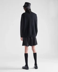 Hombre Prada TEJIDOS DE PUNTO^Chaleco De Lana Y Punto De Cachemir