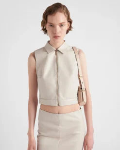 Mujer Prada ROPA DE PIEL^Chaleco De Napa Elástica