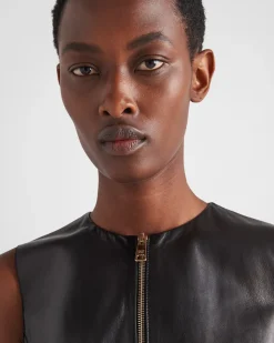 Mujer Prada ROPA DE PIEL^Chaleco De Napa Elástica