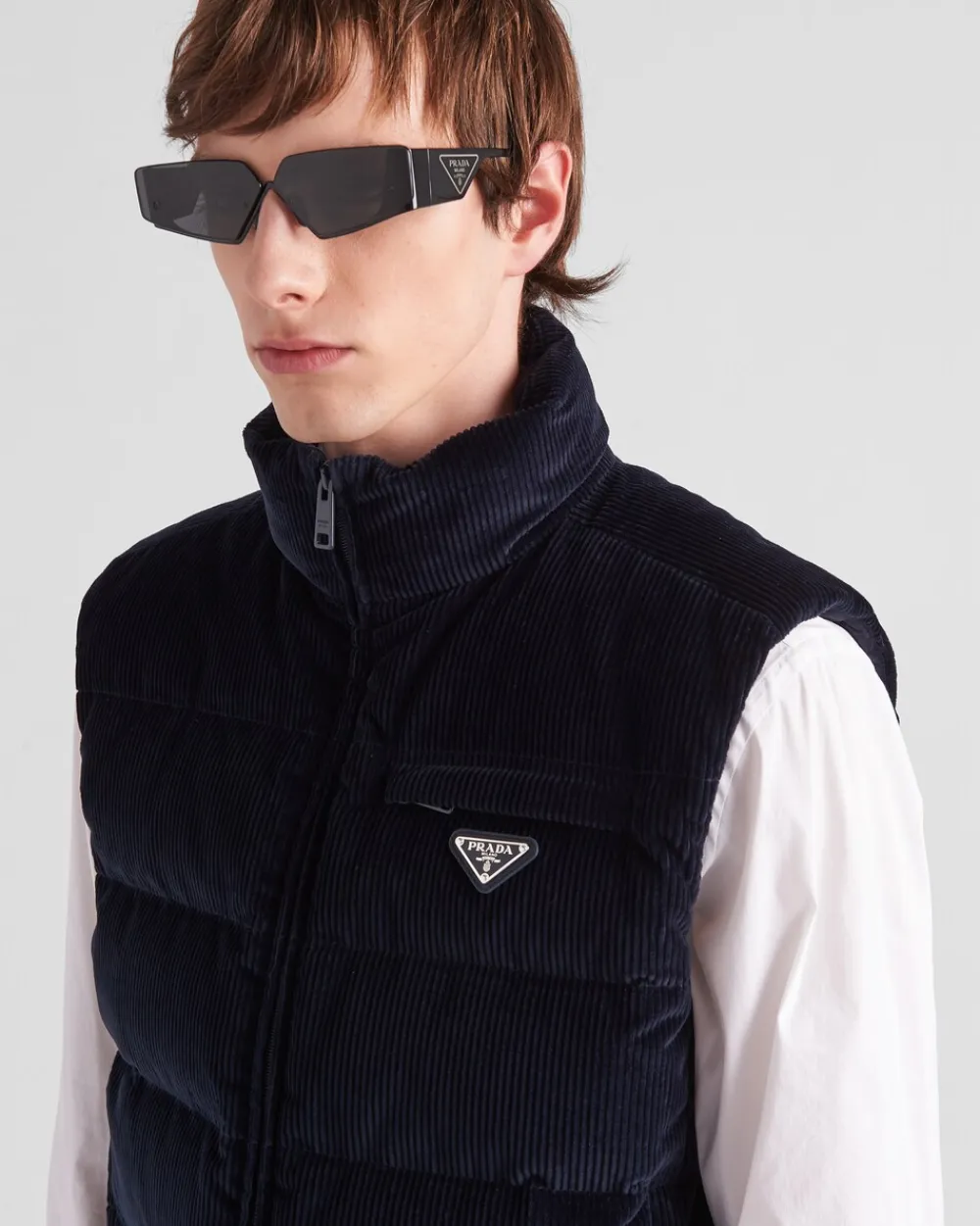 Hombre Prada ROPA DE ABRIGO^Chaleco De Plumón Y Pana