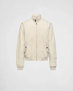 Hombre Prada ROPA DE PIEL^Chaqueta Bomber De Ante