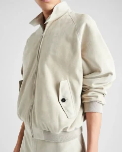 Hombre Prada ROPA DE PIEL^Chaqueta Bomber De Ante