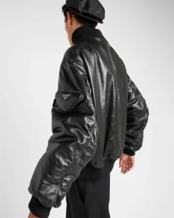 Hombre Prada ROPA DE PIEL^Chaqueta Bomber De Napa