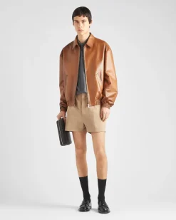 Hombre Prada ROPA DE PIEL^Chaqueta Bomber Holgada De Napa