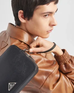 Hombre Prada ROPA DE PIEL^Chaqueta Bomber Holgada De Napa