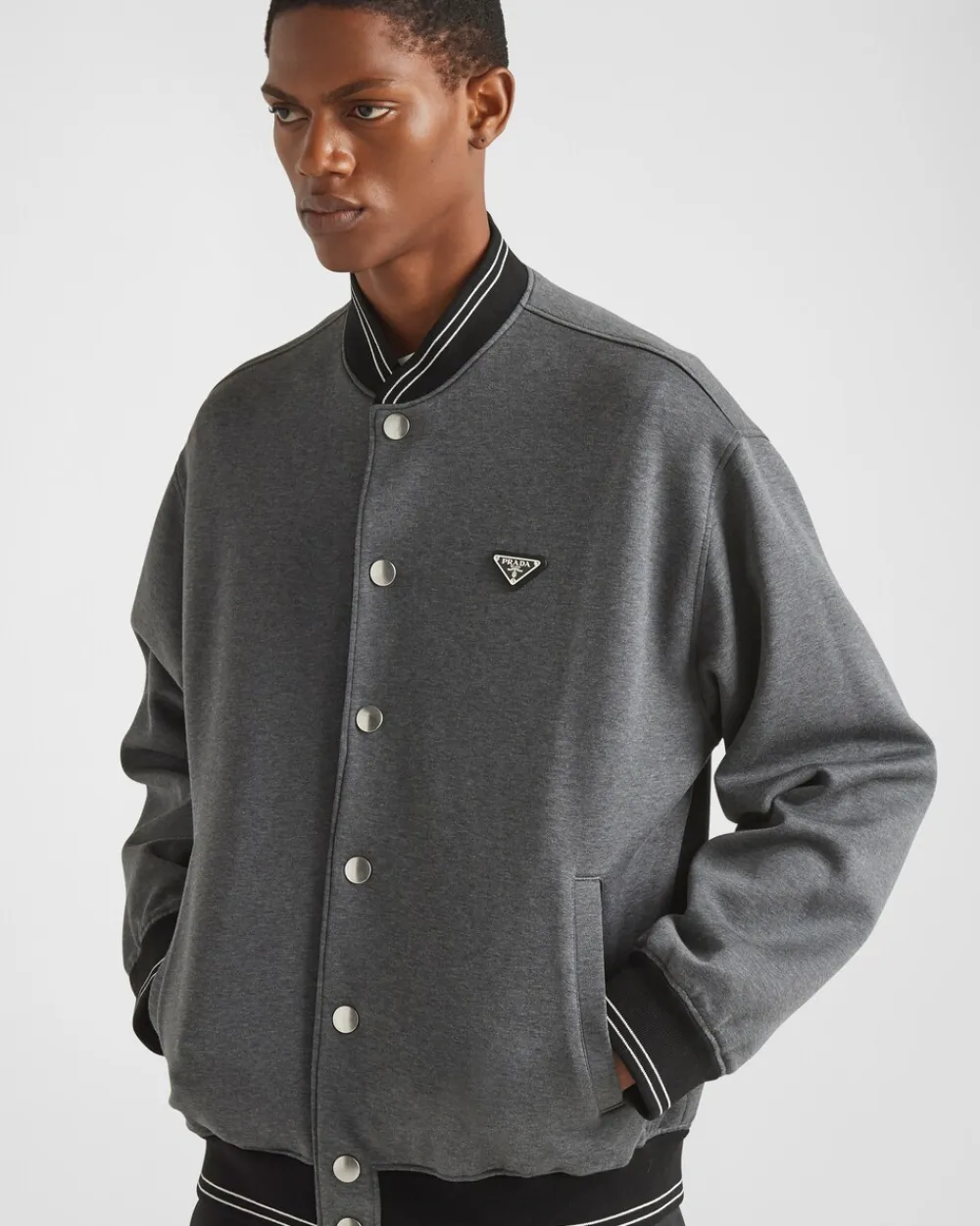 Hombre Prada ROPA DEPORTIVA Y SUDADERAS^Chaqueta Bomber Reversible De Felpa De Algodón Y Re-nylon