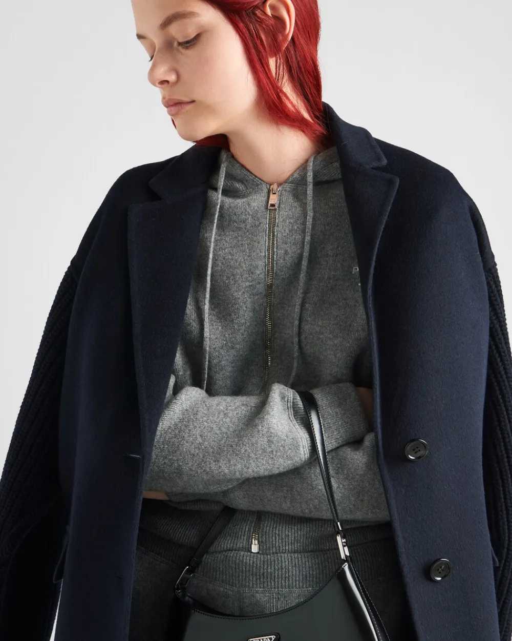 Mujer Prada TEJIDOS DE PUNTO^Chaqueta Con Capucha De Cachemir