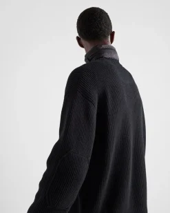 Hombre Prada TEJIDOS DE PUNTO^Chaqueta Con Capucha De Cachemir Y Re-nylon