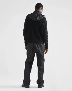 Hombre Prada TEJIDOS DE PUNTO^Chaqueta Con Capucha De Cachemir Y Re-nylon