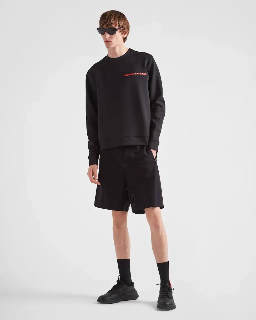 Hombre Prada ROPA^Chaqueta Con Capucha De Tejido Técnico