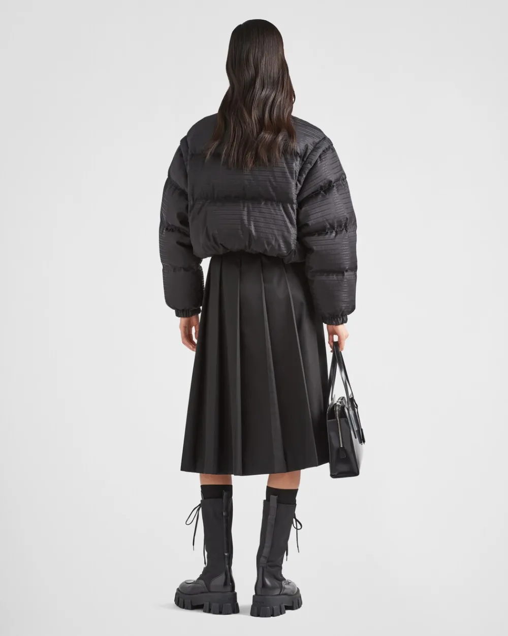 Mujer Prada COLECCIÓN FEMENINA|ROPA DE ABRIGO^Chaqueta Corta Con Capucha De Plumón Y Re-nylon