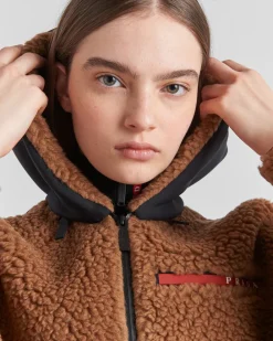 Mujer Prada ROPA^Chaqueta Corta De Doble Forro Polar