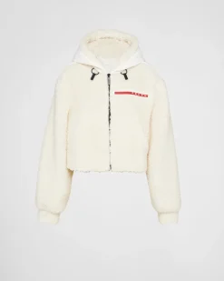 Mujer Prada ROPA^Chaqueta Corta De Doble Forro Polar