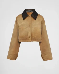 Mujer Prada ROPA DE ABRIGO^Chaqueta Corta De Lona