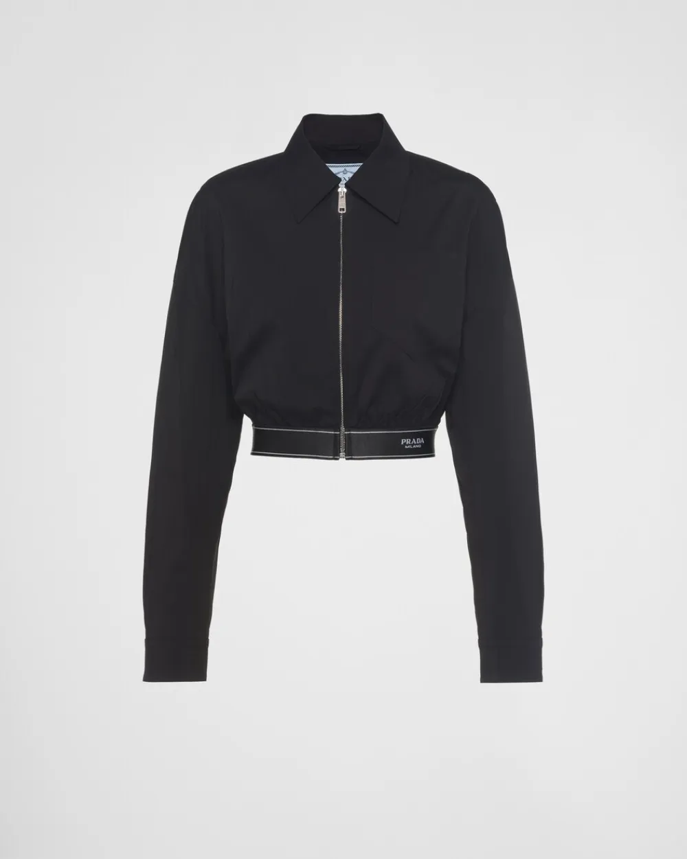 Mujer Prada CHAQUETAS Y ABRIGOS^Chaqueta Corta En Popelín Elástico