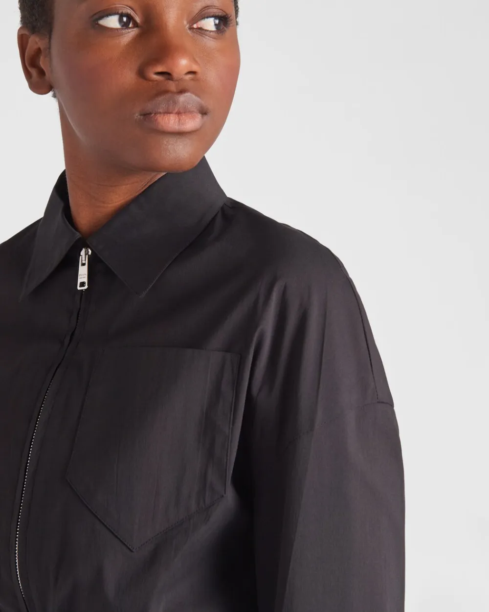 Mujer Prada CHAQUETAS Y ABRIGOS^Chaqueta Corta En Popelín Elástico
