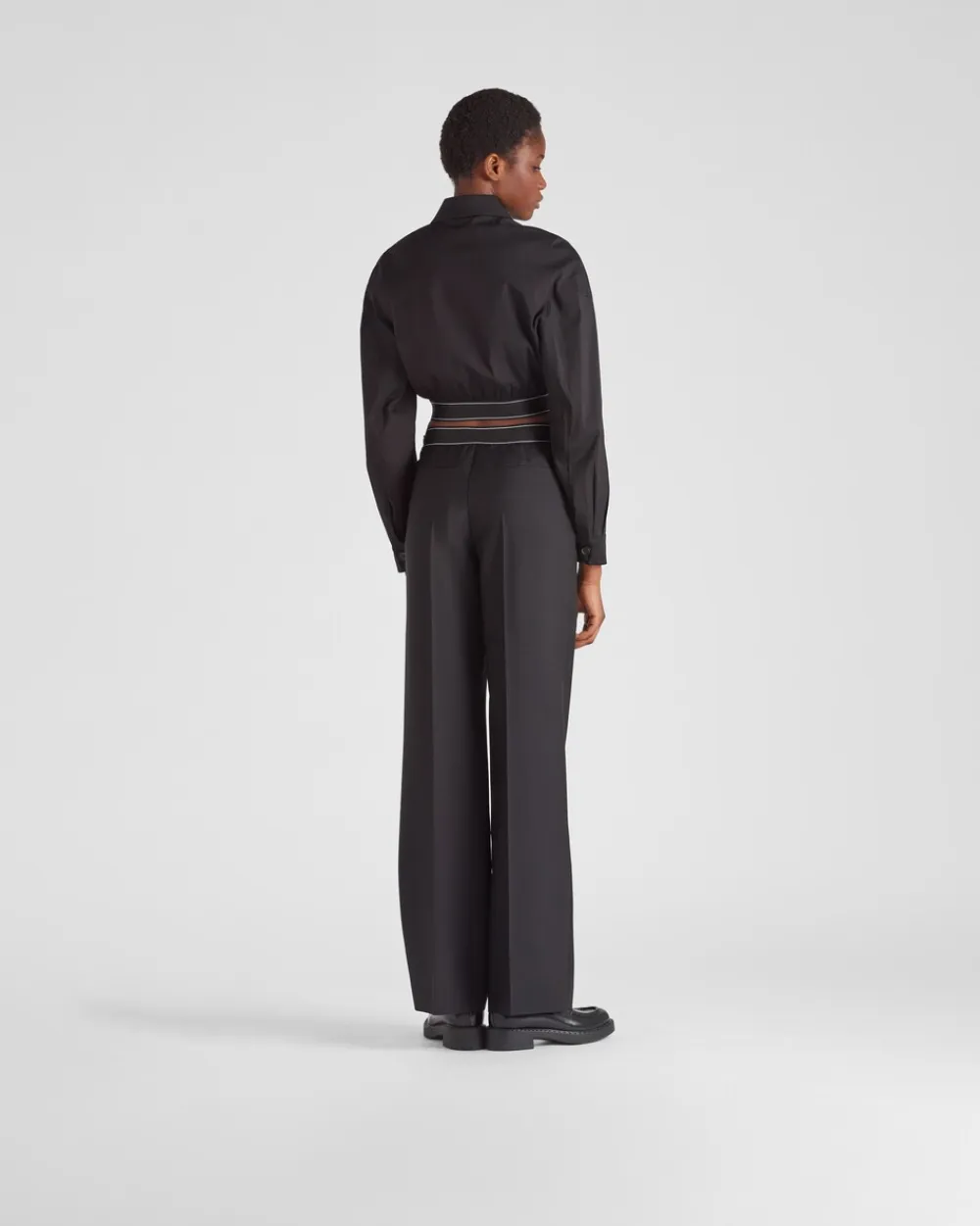 Mujer Prada CHAQUETAS Y ABRIGOS^Chaqueta Corta En Popelín Elástico