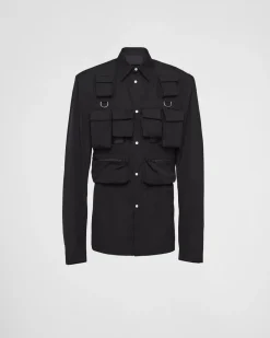 Hombre Prada CHAQUETAS Y ABRIGOS^Chaqueta De Algodón De Botonadura Simple