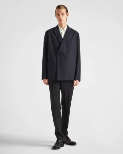 Hombre Prada CHAQUETAS Y ABRIGOS^Chaqueta De Botonadura Doble De Lana Mohair