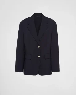 Mujer Prada CHAQUETAS Y ABRIGOS^Chaqueta De Botonadura Simple De Mohair Ligero