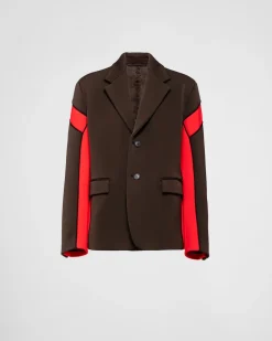 Hombre Prada CHAQUETAS Y ABRIGOS^Chaqueta De Botonadura Simple En Tejido Técnico