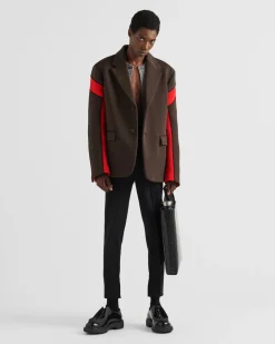Hombre Prada CHAQUETAS Y ABRIGOS^Chaqueta De Botonadura Simple En Tejido Técnico