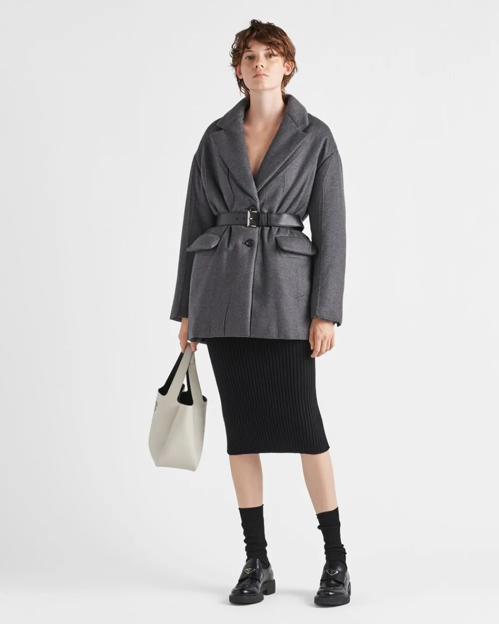 Mujer Prada CHAQUETAS Y ABRIGOS^Chaqueta De Cachemir Acolchada Con Cinturón