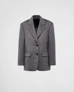Mujer Prada CHAQUETAS Y ABRIGOS^Chaqueta De Cachemir De Botonadura Simple