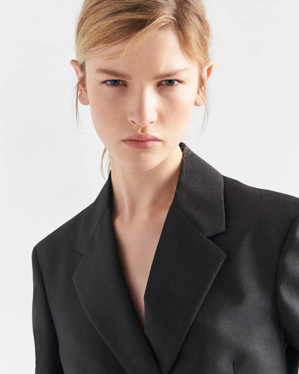 Mujer Prada CHAQUETAS Y ABRIGOS^Chaqueta De Cruzado Doble De Kid Mohair