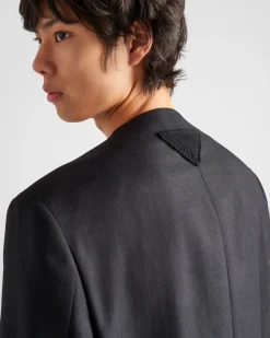 Hombre Prada CHAQUETAS Y ABRIGOS^Chaqueta De Cruzado Simple De Lana Mohair