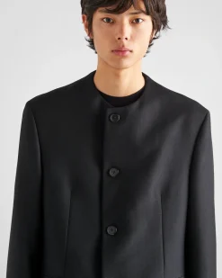 Hombre Prada CHAQUETAS Y ABRIGOS^Chaqueta De Cruzado Simple De Lana Mohair