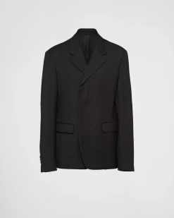 Hombre Prada CHAQUETAS Y ABRIGOS^Chaqueta De Cruzado Simple De Lana Mohair