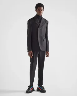 Hombre Prada CHAQUETAS Y ABRIGOS^Chaqueta De Cruzado Simple De Lana Mohair