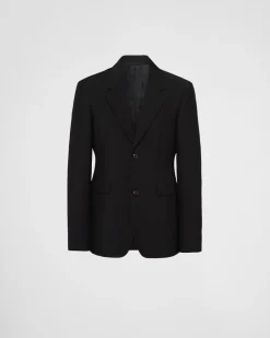Hombre Prada CHAQUETAS Y ABRIGOS^Chaqueta De Cruzado Simple De Lana Mohair