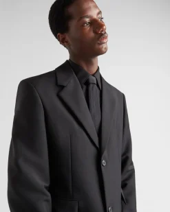 Hombre Prada CHAQUETAS Y ABRIGOS^Chaqueta De Cruzado Simple De Lana Mohair