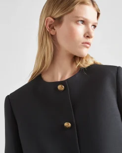 Mujer Prada CHAQUETAS Y ABRIGOS^Chaqueta De Cruzado Simple De Tricotina