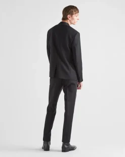 Hombre Prada CHAQUETAS Y ABRIGOS^Chaqueta De Cruzado Simple En Lana De Mohair