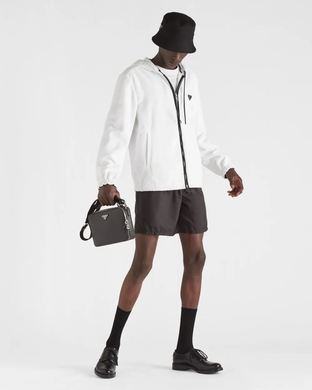 Hombre Prada ROPA DEPORTIVA Y SUDADERAS|CHAQUETAS Y ABRIGOS^Chaqueta De Felpa Con Capucha