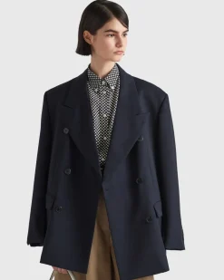Mujer Prada CHAQUETAS Y ABRIGOS^Chaqueta De Gabardina De Botonadura Doble
