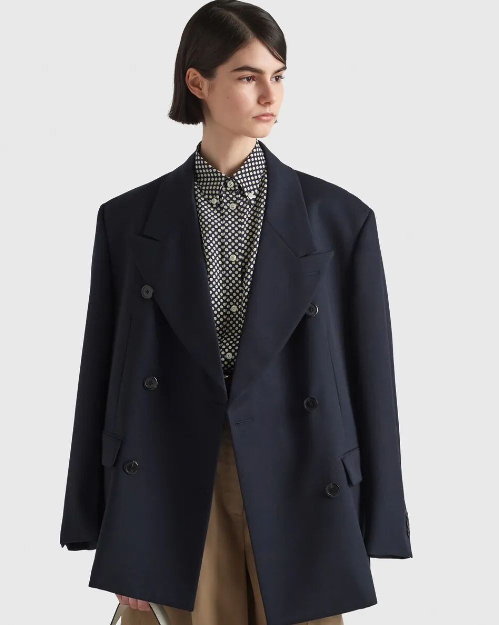 Mujer Prada CHAQUETAS Y ABRIGOS^Chaqueta De Gabardina De Botonadura Doble