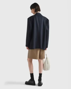 Mujer Prada CHAQUETAS Y ABRIGOS^Chaqueta De Gabardina De Botonadura Doble