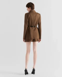 Mujer Prada CHAQUETAS Y ABRIGOS^Chaqueta De Gabardina De Botonadura Simple