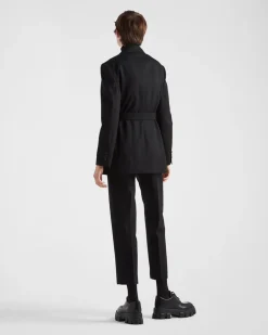 Mujer Prada CHAQUETAS Y ABRIGOS^Chaqueta De Gabardina De Botonadura Simple