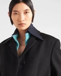 Mujer Prada CHAQUETAS Y ABRIGOS^Chaqueta De Gabardina De Botonadura Simple
