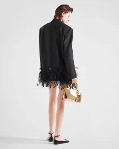 Mujer Prada CHAQUETAS Y ABRIGOS^Chaqueta De Kid Mohair Con Plumas