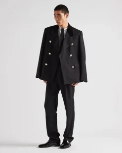 Hombre Prada CHAQUETAS Y ABRIGOS^Chaqueta De Lana De Botonadura Doble